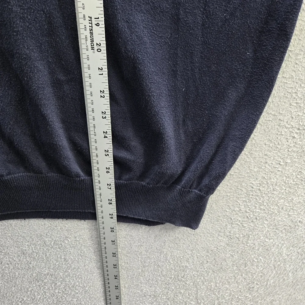 Lacoste Men Sweater 7 Navy Logo Long Sleeve Preppy V Neck